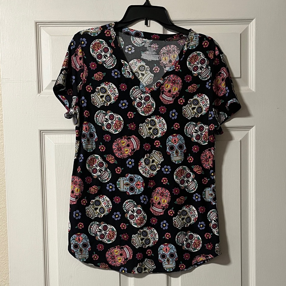 Colorful Skull Print Women's Top